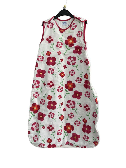 Preloved Grobag - White Pink Floral Lightweight Sleep Bag 1.0 Tog (6-12m, 12-18m)