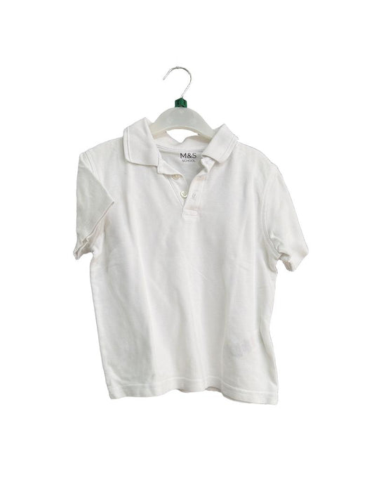 Preloved Marks & Spencer - White School Uniform Polo Shirt 4 (5-6y)
