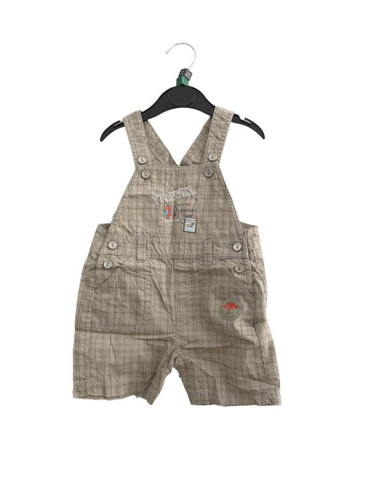Preloved Zip Zap - Beige Travel Dungarees (3-6m, 6-9m)