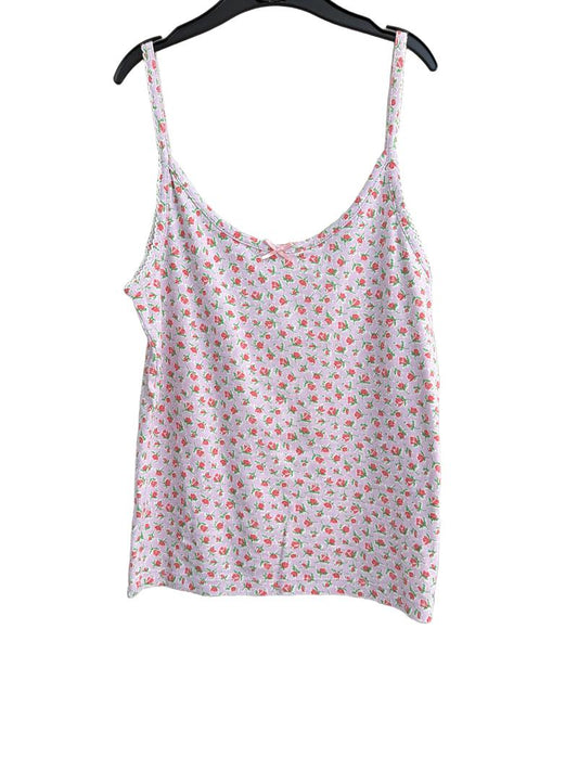 Preloved Mini Boden - Purple Red Rose Print Strappy Vest (11-12y)