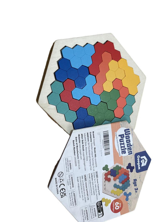 Preloved Toys - Wooden Hexagon Puzzle. - Coogam