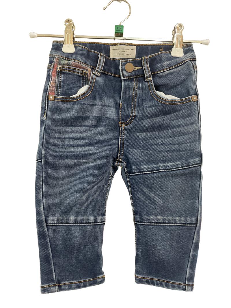 Preloved Zara - Blue Jeans Warm Denim. (6-9m)