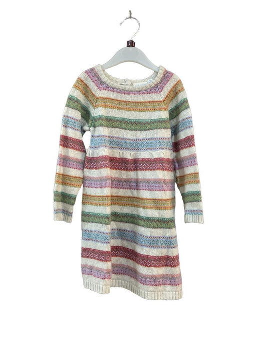 Preloved Jojo Maman Bebe - Pastel Stripe Knit Jumper Dress (2-3y)