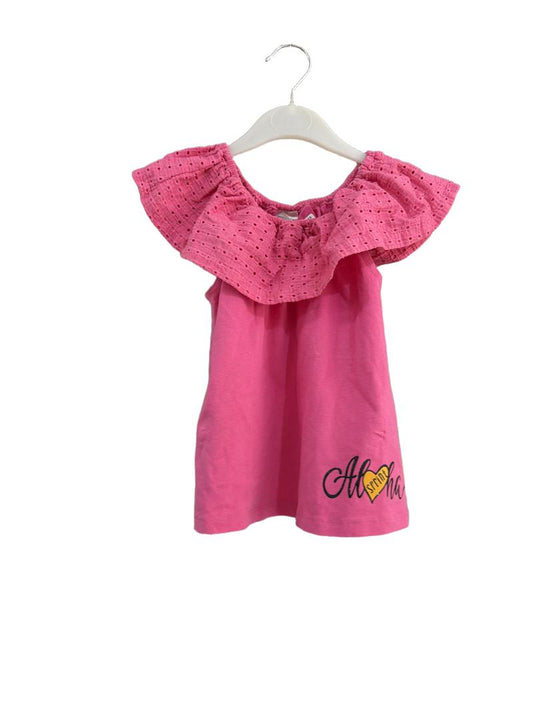 Preloved Sprint Wear - Pink Ruffle Shirt (3-4y)