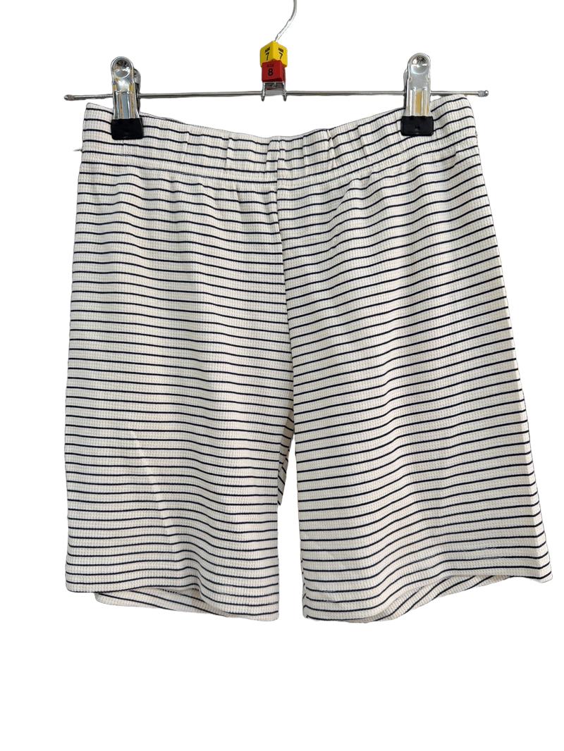 Preloved Unknown Brand - White Navy Cotton Waffle Shorts, 119-131 Cm (7-8y, 8-9y)