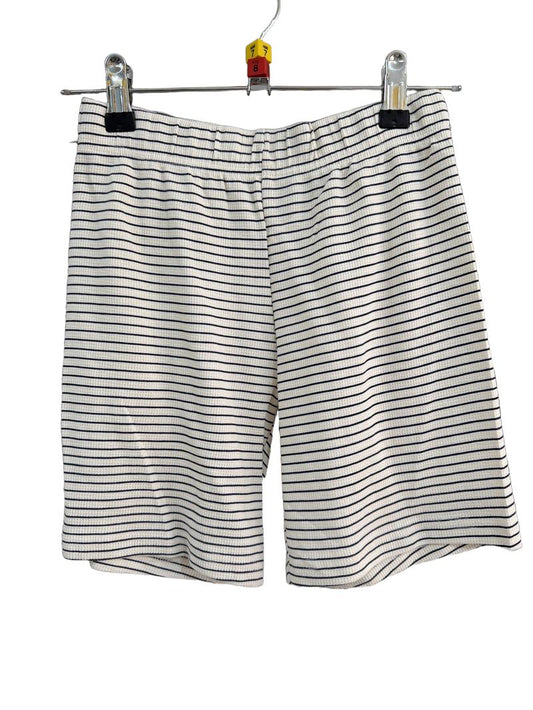 Preloved Unknown Brand - White Navy Cotton Waffle Shorts, 119-131 Cm (7-8y, 8-9y)