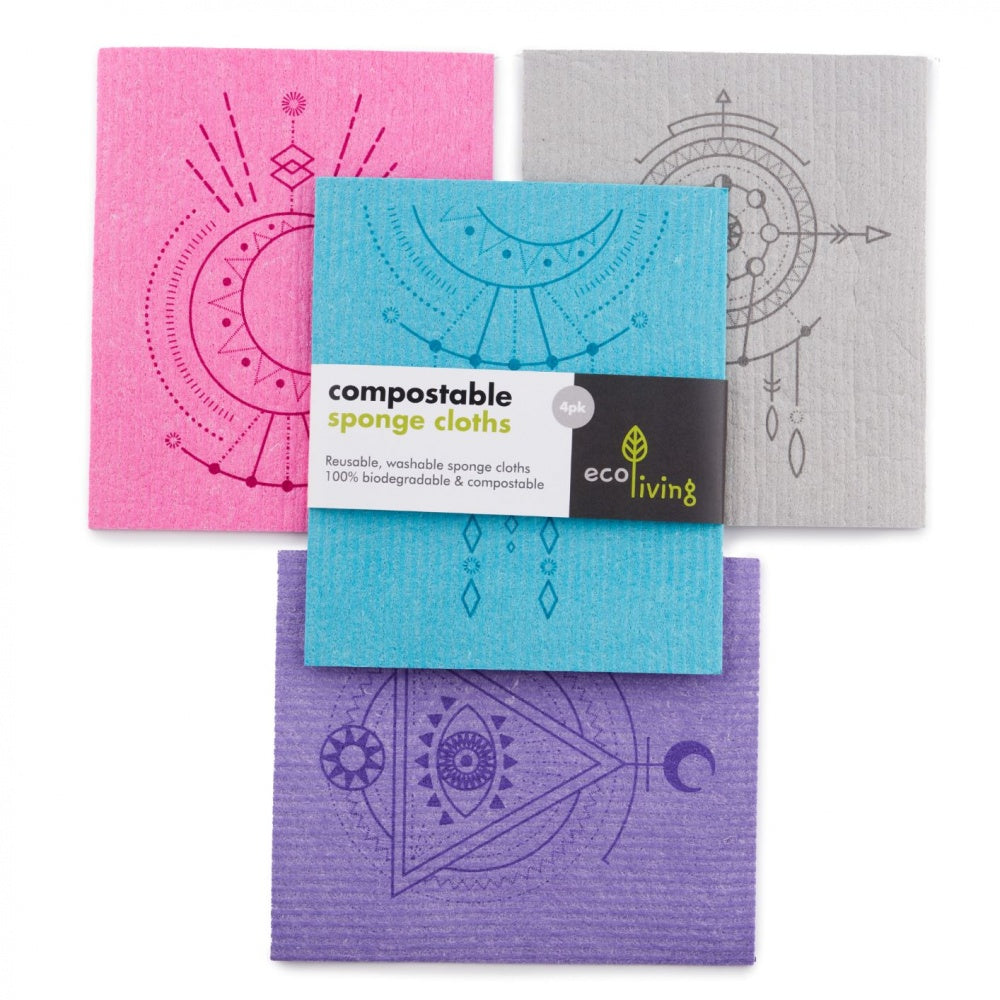 ecoLiving Compostable Sponge Cleaning Cloths