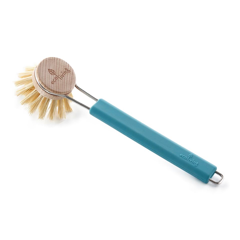 ecoLiving Dish Brush with Replaceable Head - Natural Plant Bristles (FSC 100%)