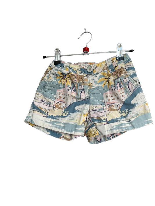 Preloved Mini Boden - Pastel Multicolour Beach Scene Shorts (8-9y) - Shorts