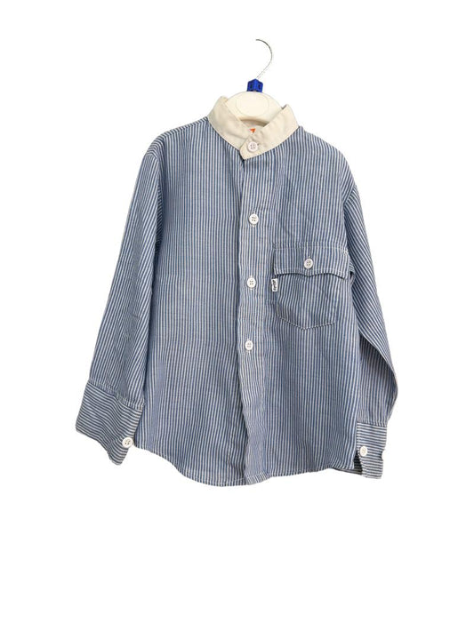 Preloved Levi's - Blue White Pin Stripe Grandpa Collar Shirt (6-7y)