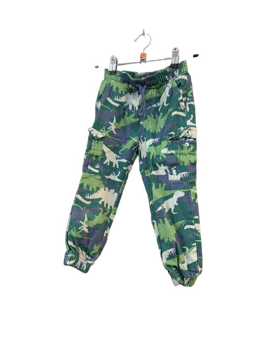 Preloved Kite - Green Camo Dinosaur Cargo Trousers (4-5y)