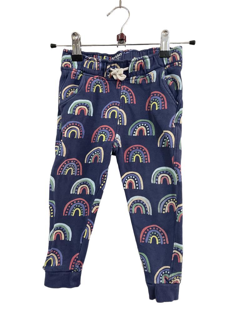 Preloved John Lewis - Navy Rainbow Fleece Joggers (2-3y)
