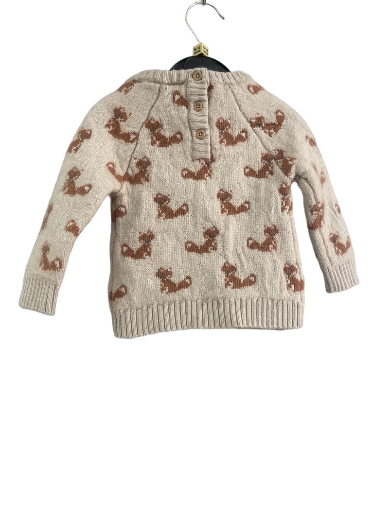 Preloved Jojo Maman Bebe - Beige/Brown Fox Jumper (6-12m)