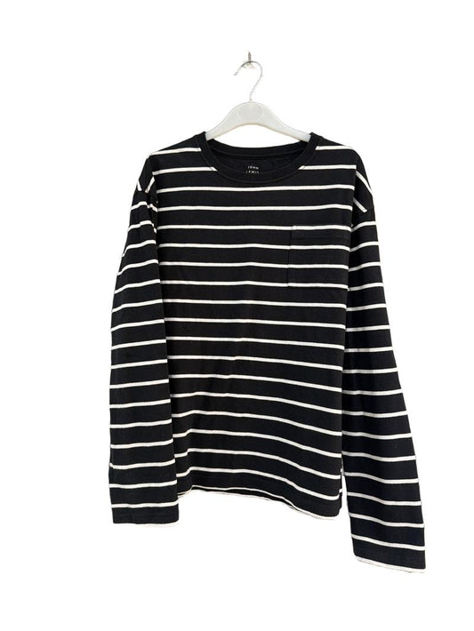 Preloved John Lewis - Black White Stripe Long-sleeved Shirt (11y)