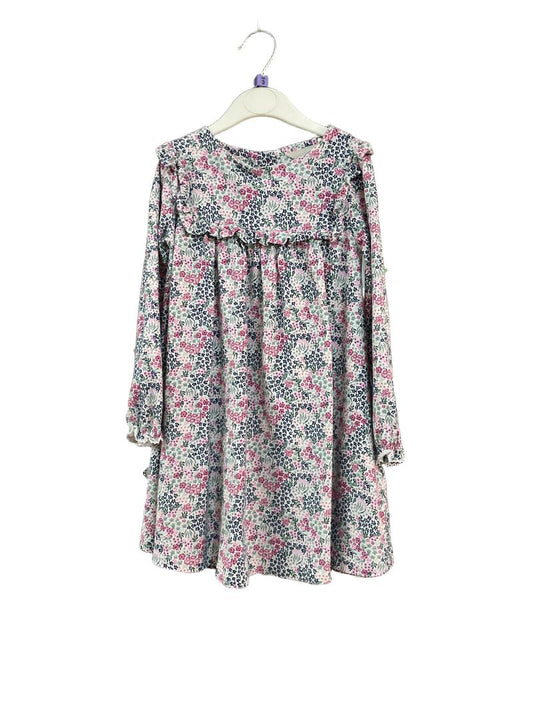 Preloved John Lewis - Navy White Pink Floral Long-sleeved Dress (3-4y)