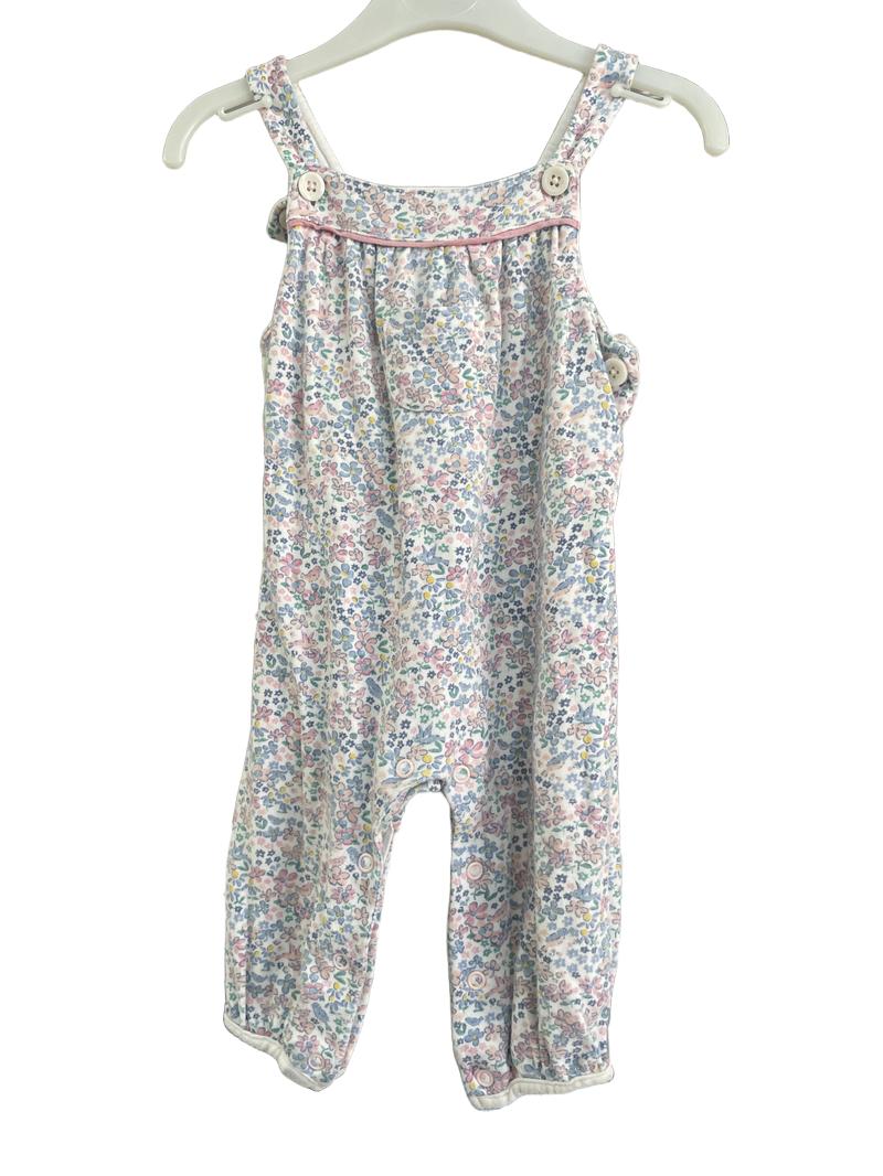 Preloved John Lewis - Floral Dungarees. (6-9m)
