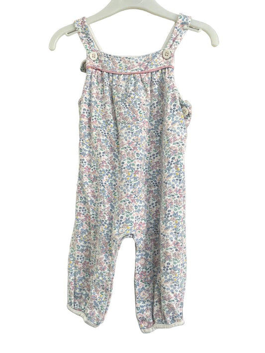 Preloved John Lewis - Floral Dungarees. (6-9m)