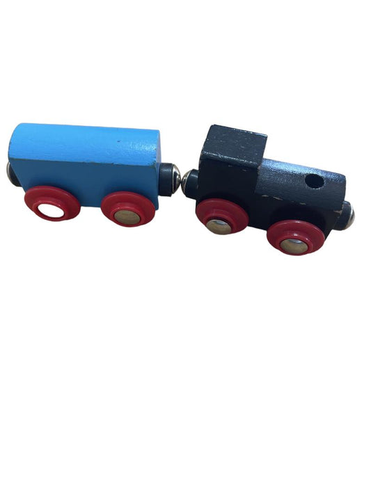 Preloved Toys - Black Train With 1 Blue Carriage - Unknown Brand