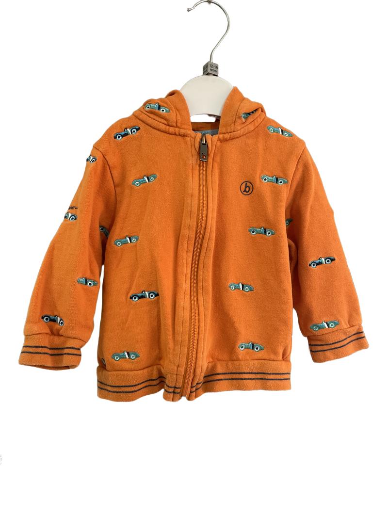 Preloved Baker Baby - Orange Car Zip Hoodie (12-18m)