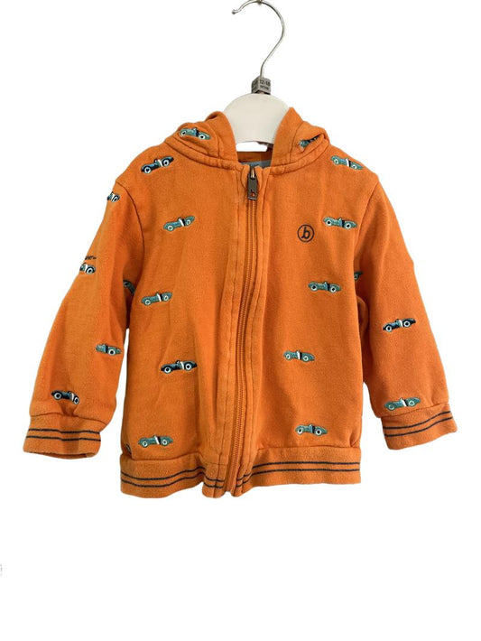 Preloved Baker Baby - Orange Car Zip Hoodie (12-18m)