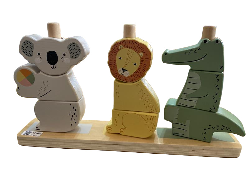 Preloved Toys - Wooden Animal Stacking Puzzle - Fisher Price