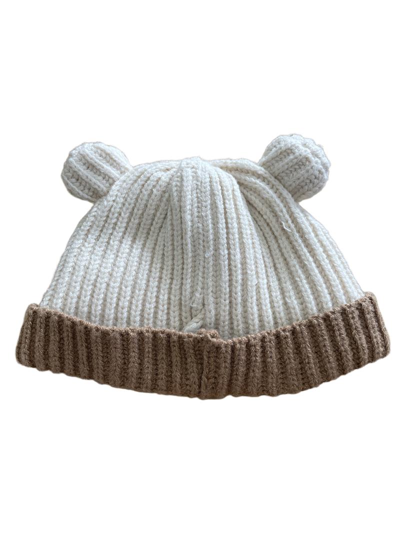 Preloved Next - Beige And Brown Knit Bear Hat. (Newborn)