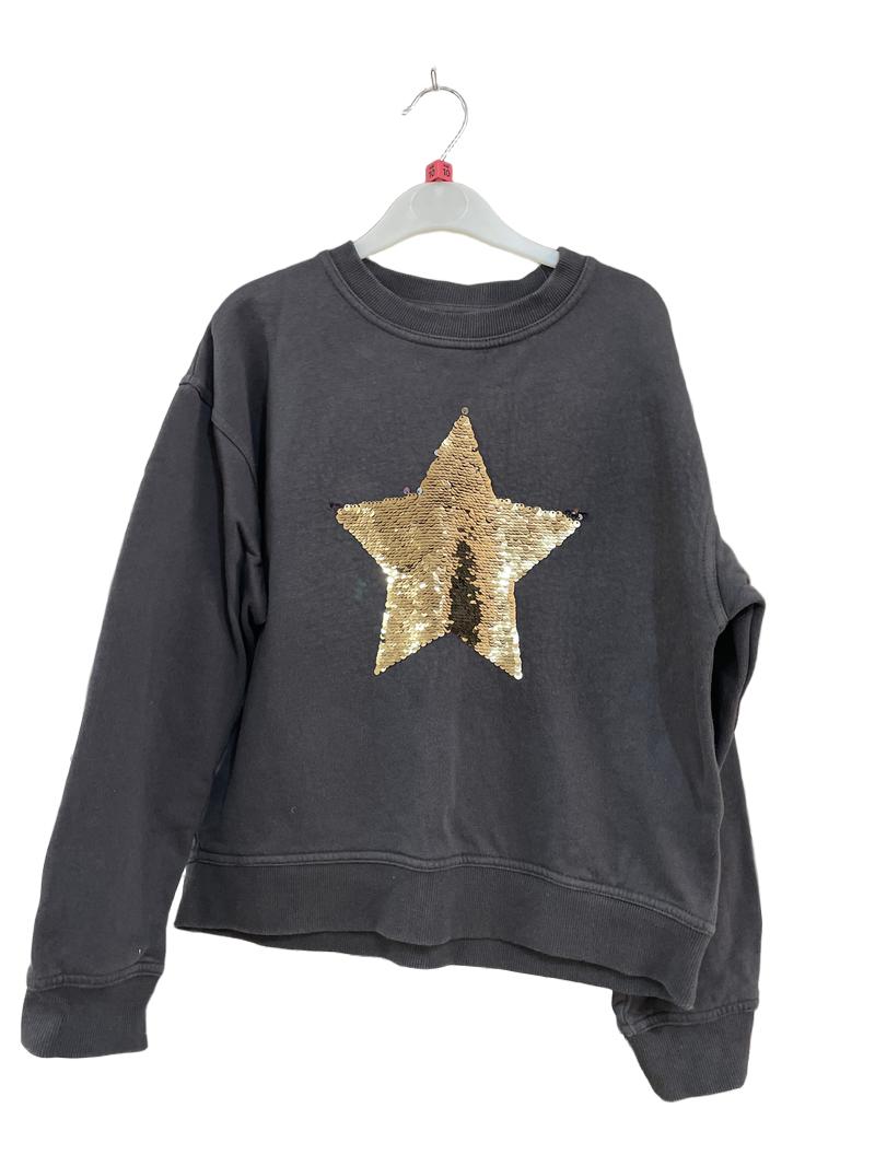 Preloved John Lewis - Black Sequin Star Sweatshirt (10-11y)