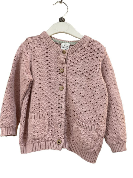 Preloved John Lewis - Pink Pointelle Knit Cardigan (12-18m)