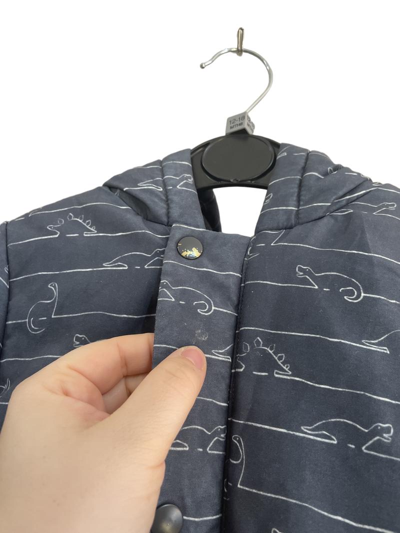 Preloved Marks & Spencer - Grey Dinosaur Snow/Pramsuit. (12-18m)