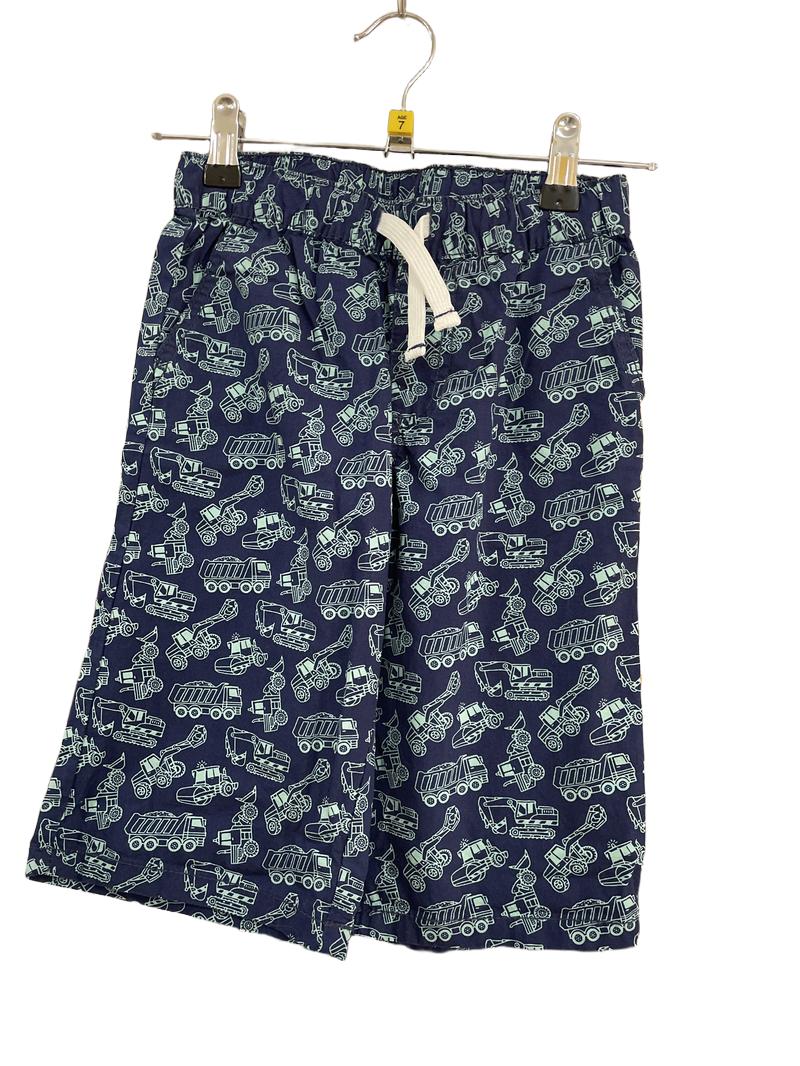 Preloved Kiki & Koko - Navy Blue Construction Truck Shorts, 122 Cm (7-8y)
