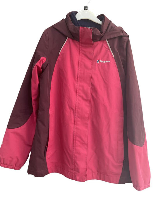 Preloved Berghaus - Red Zip 3-in-1 Rainshell With Fleece Jacket (11-12y)
