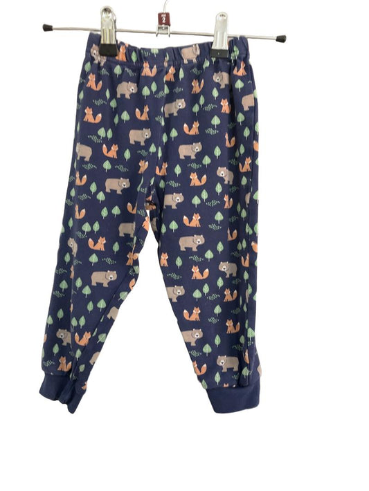 Preloved Jojo Maman Bebe - Blue Animal Print Trousers (2-3y)