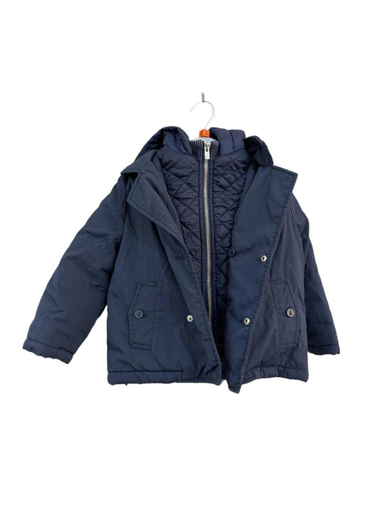 Preloved Jacadi - Navy Jacket With Zip Quilted Lining Hoodie (4-5y)