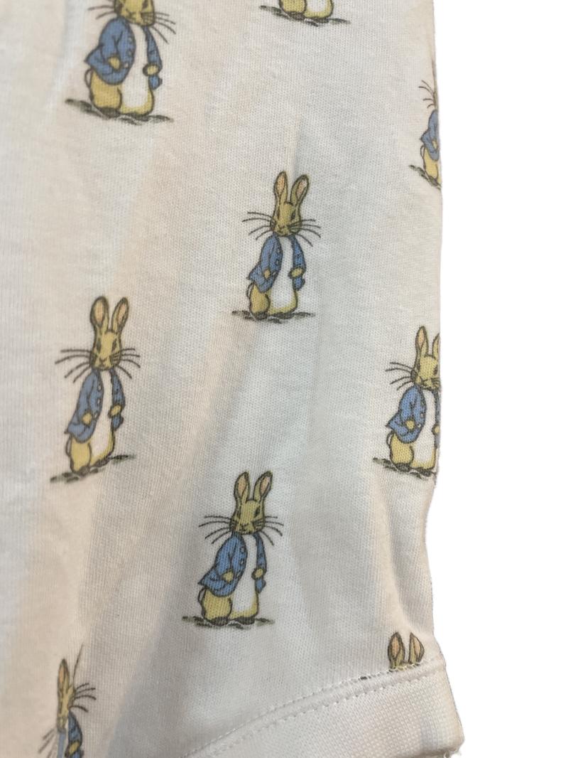Preloved Peter Rabbit - White Peter Rabbit Print Short-sleeved Bodysuit With Collar (18-24m)