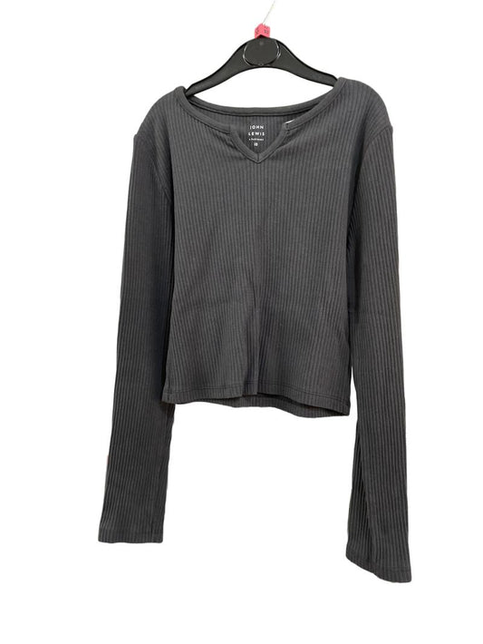Preloved John Lewis - Gray Ribbed Long-sleeved Top (10-11y)