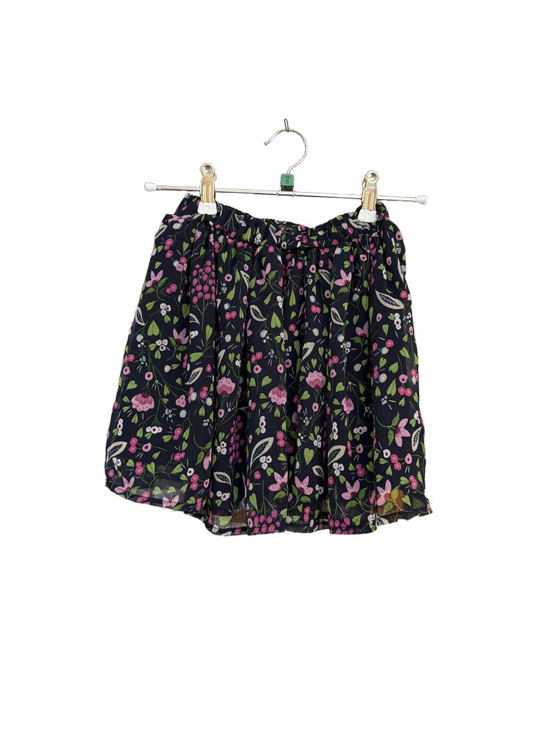 Preloved OVS - Navy Floral Multicolour Print Skirt (5-6y)