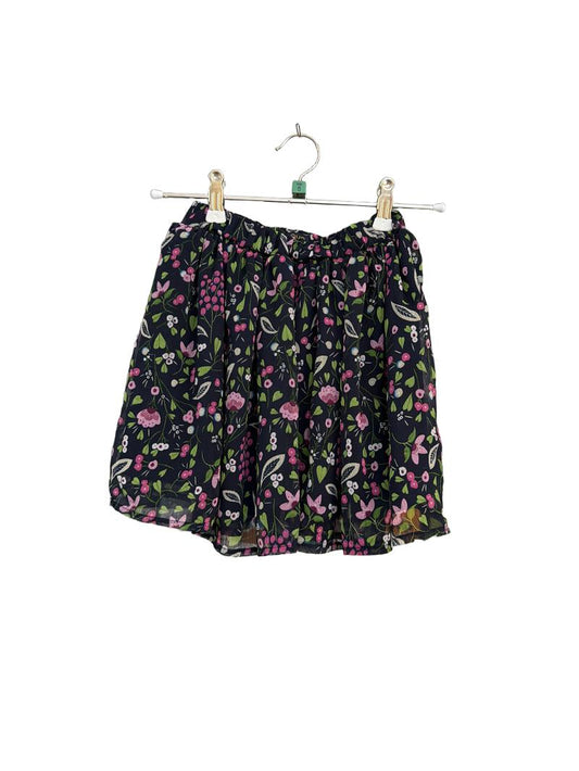 Preloved OVS - Navy Floral Multicolour Print Skirt (5-6y)
