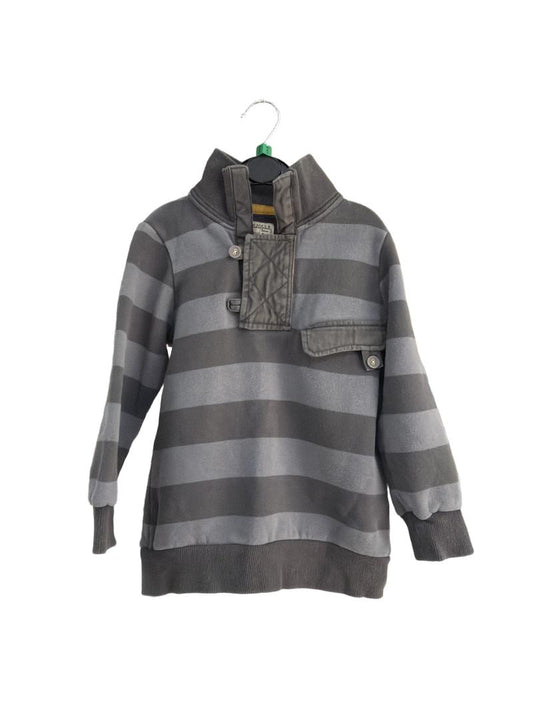 Preloved Tom Joule - Grey Stripe Jumper (5-6y)