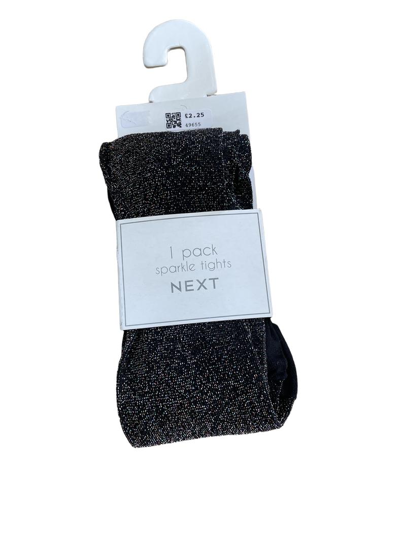 Preloved Next - Black Sparkle Tights, NEW In Box