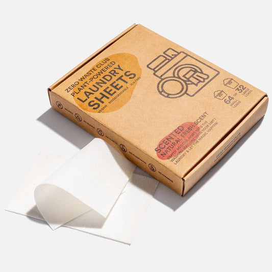 Zero Waste Club Laundry Detergent Sheets - Pack of 64 (Plastic Free)