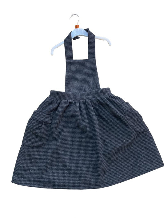 Preloved That's Not Fair London - Gray Check Wool Blend Pinafore (4-5y)