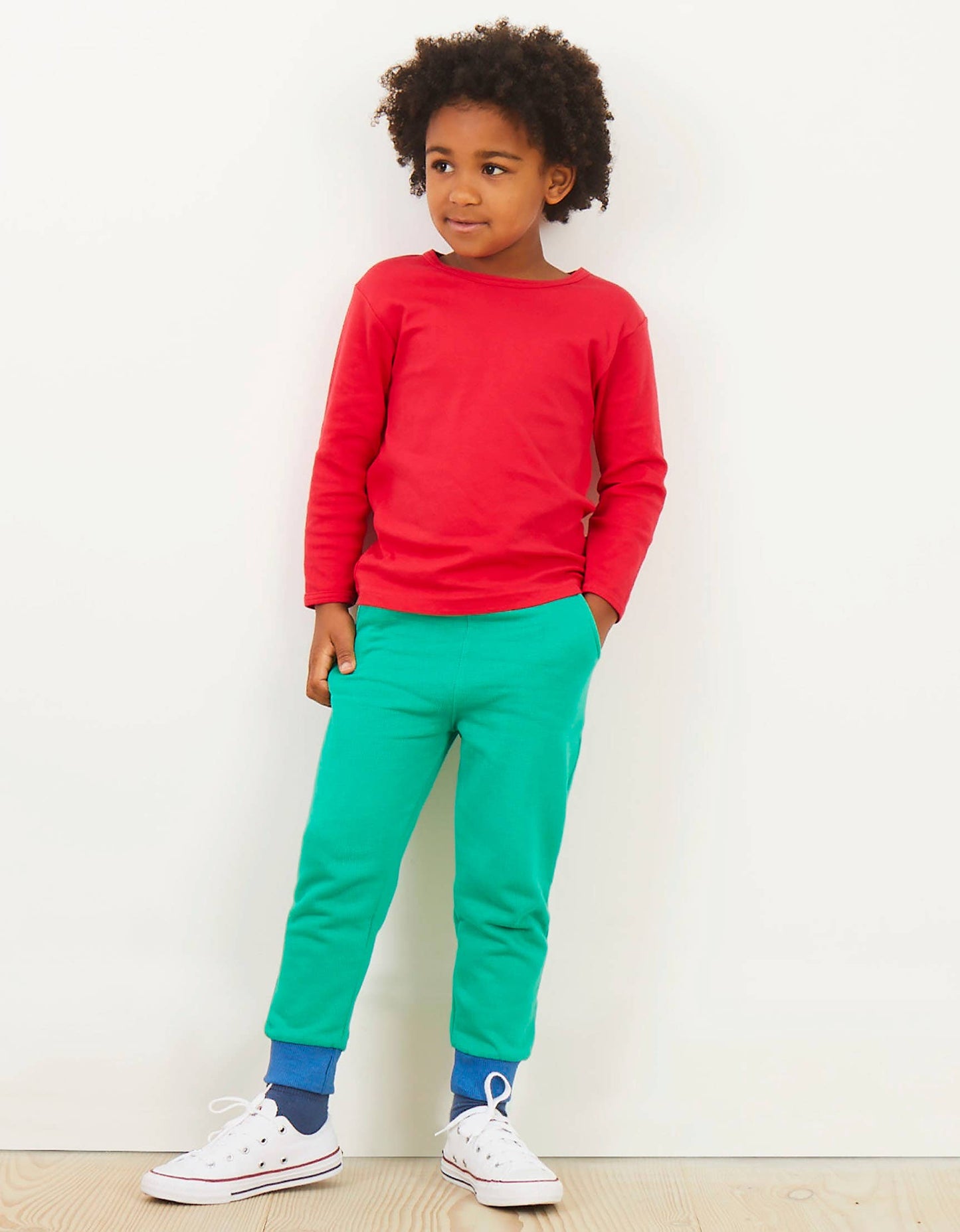 Organic Red Basic Long-Sleeved T-Shirt