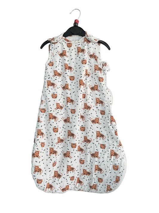 Preloved John Lewis - White Tiger Print Sleep Bag, 2.5 Tog (0-6m)