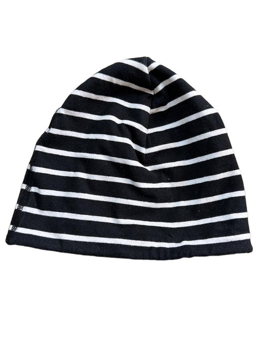 Preloved Polarn O. Pyret - Black White Stripe Beanie, 2-9 Years (2-3y, 3-4y, 4-5y, 5-6y, 6-7y, 7-8y, 8-9y)