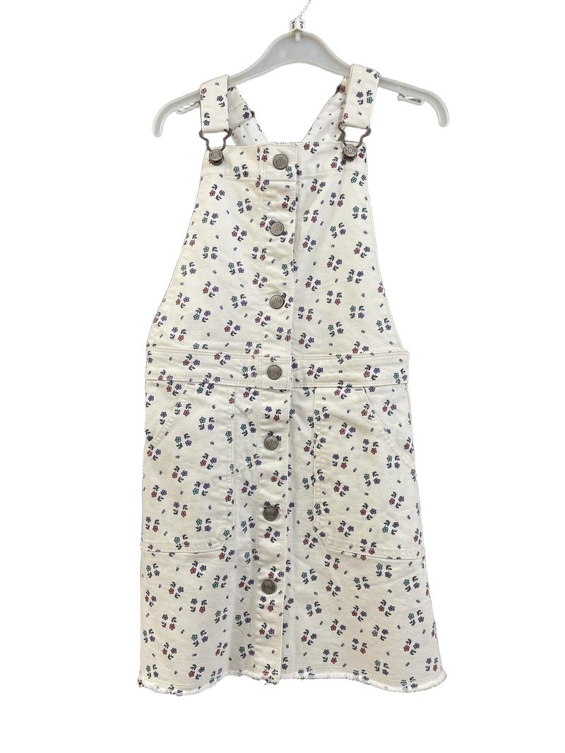 Preloved Boden - Dress - White Multicolor Floral Print Pinafore (9-10y)