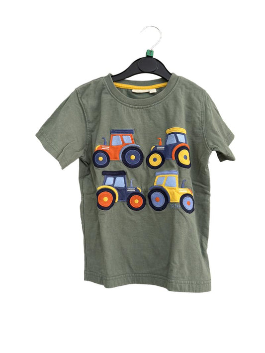 Preloved Jojo Maman Bebe - Green Tractor Appliqué T Shirt (5-6y)