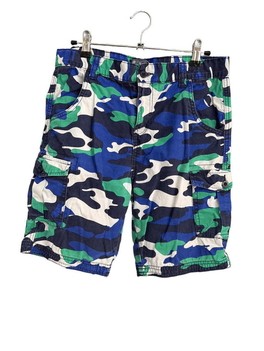 Preloved Mountain Warehouse - Blue Green Camo Cargo Shorts (13-14y)