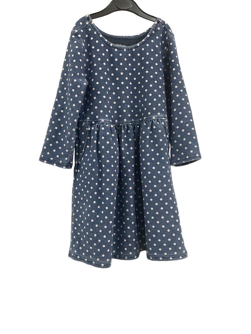 Preloved Gap Kids - Blue Spotty Long Sleeve Dress. (6-7y)