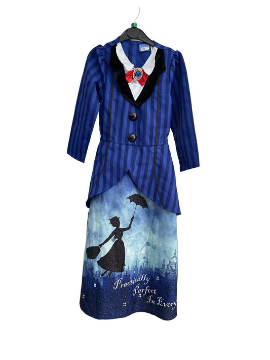 Preloved Tu - Mary Poppins Costume With Hat And Umbrella (5-6y) - Costume