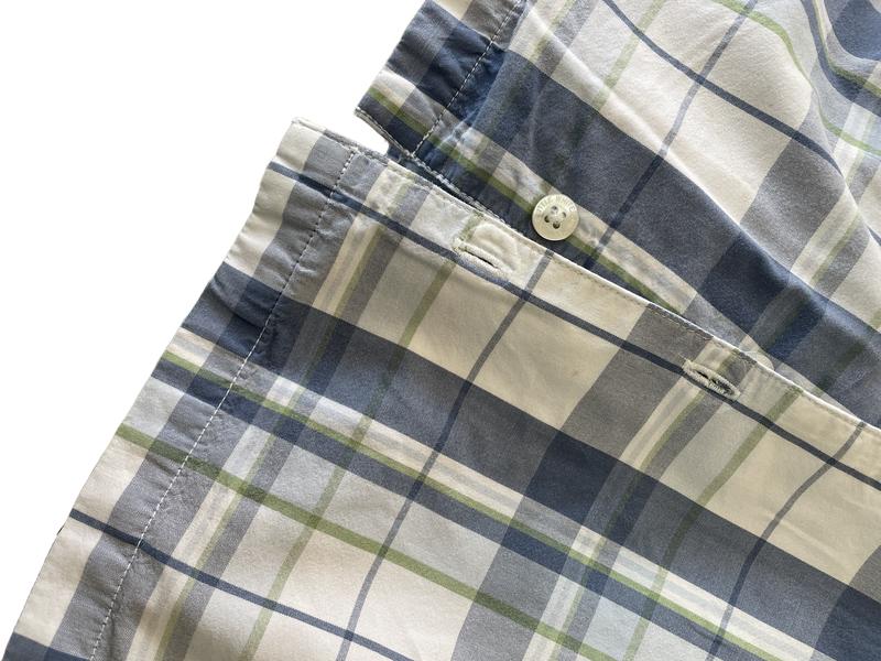 Preloved The Little White Company - Blue Green White Plaid Check Short-sleeved Shorts Pajamas (5-6y) - Sleepwear